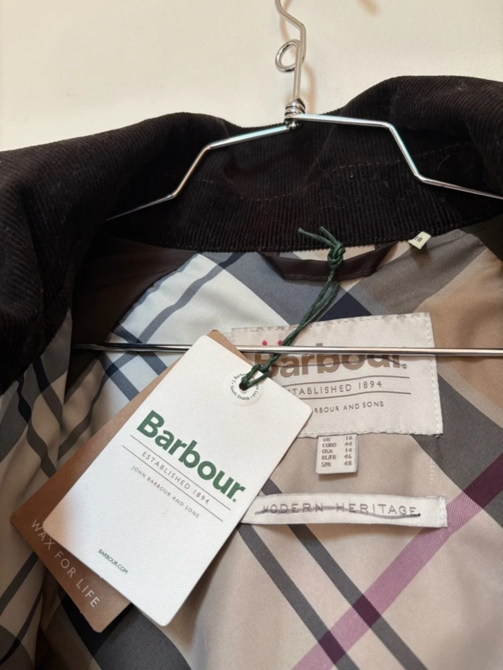 NWT Barbour Women’s Myra Wax Jacket Size 14 US